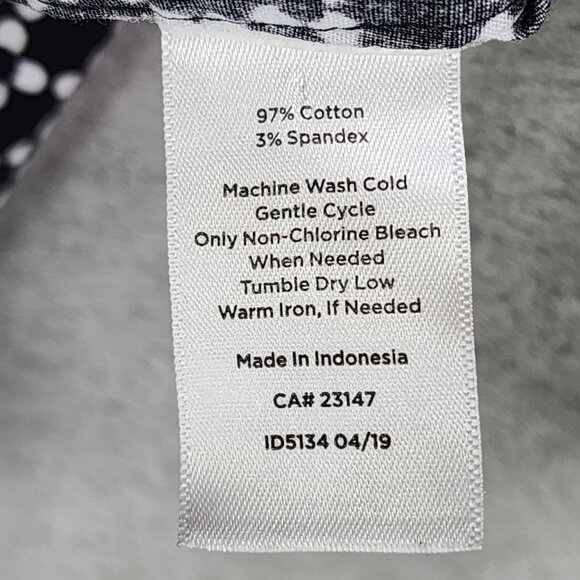 Womens Talbots Petite Shirt Non-Iron Black & White Printed Button Up Size 4P - Picture 4 of 8